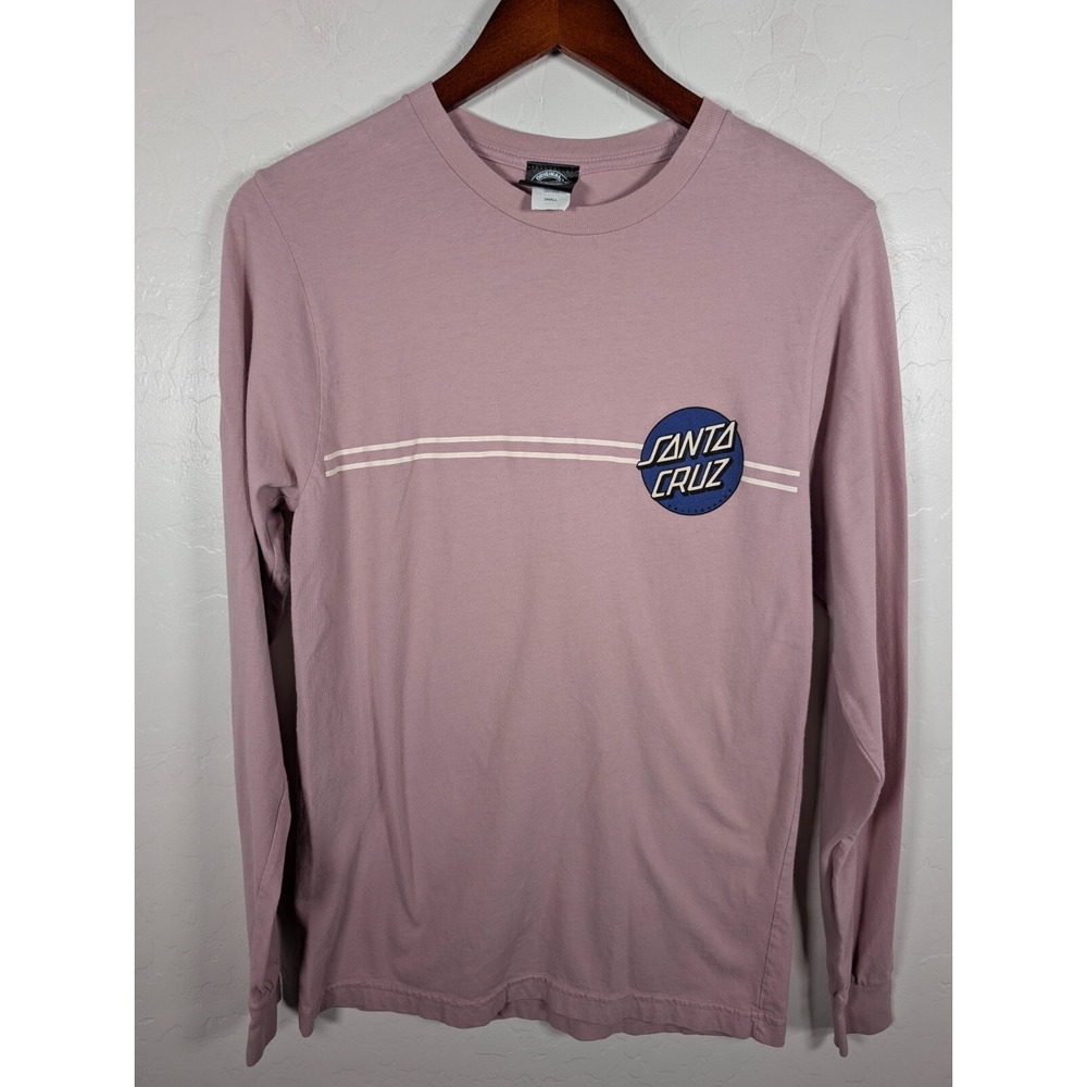 Santa Cruz T-Shirt Women's Small Pink Logo Knit Pullover Top Stretch Skater Wear